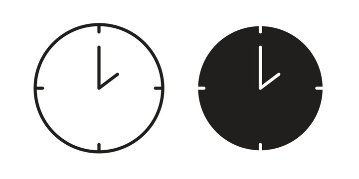 Clock two icons sign vectors. suitable for web, app, infographic, etc