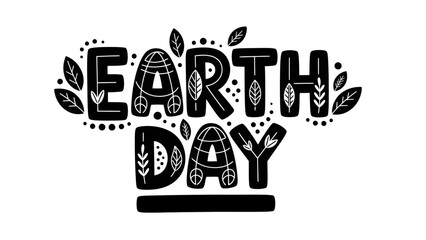 Artistic Earth Day typography illustration promoting global environmental awareness and