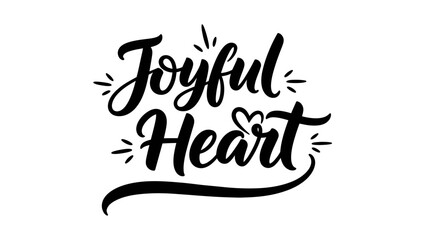 Elegant Hand-Drawn Script Typography Expressing a Joyful Heart Sentiment