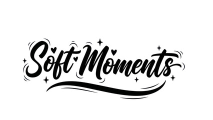 Elegant Hand-Lettered Soft Moments Typography Design with Decorative Accents