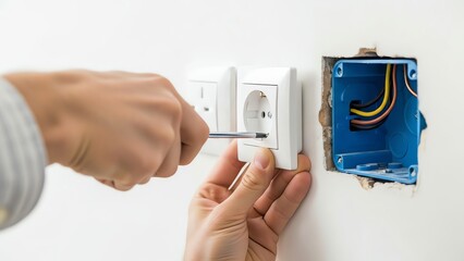 Electrical outlet installation with screwdriver
