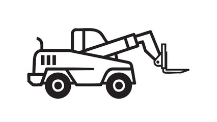 Obraz premium A tow truck with a crane lifting a vehicle in a simple illustration style