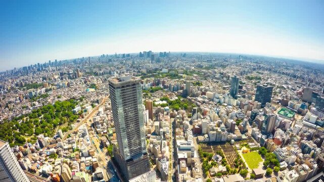 東京都心魚眼・ドローン撮影イメージ