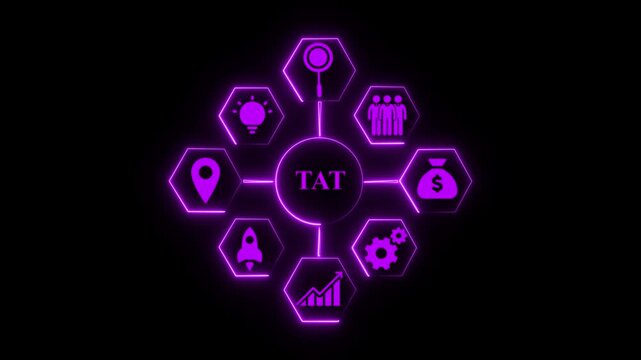 business tat concept animation on abstract technology background representing digital documents and online workflow