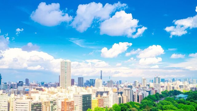 初夏の東京都心・ドローン撮影イメージ