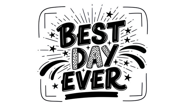 Exciting Hand-Drawn Typography Celebrating a Wonderful Day with Stars and Streaks