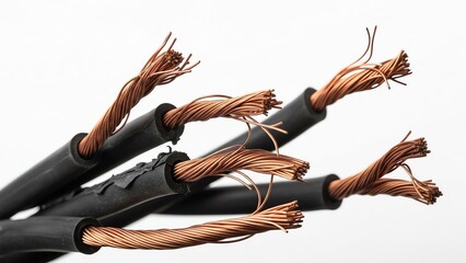 Electrical wires with exposed copper strands