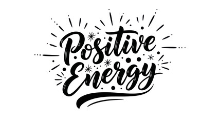 Uplifting calligraphic design radiating joyful vibes with inspiring script typography on a clean © varla