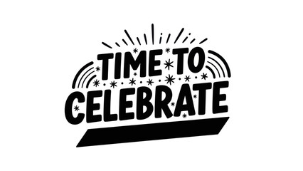 Uplifting monochrome illustration proclaiming joyous moments and celebratory occasions