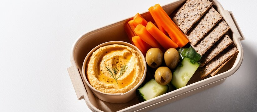 Vegan Snack Bento Box on White Background for Veganuary - 2
