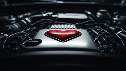 Engine with red heart symbol