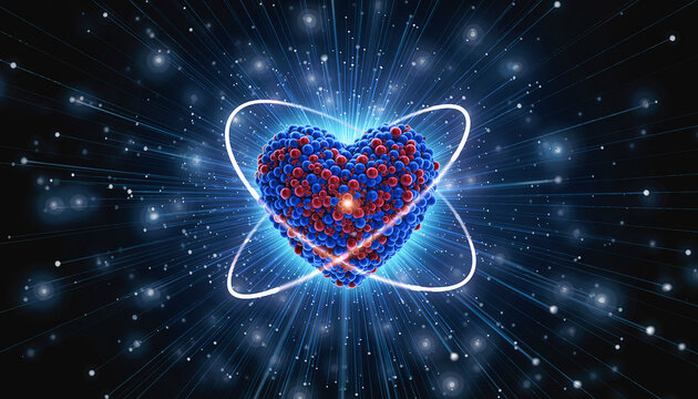 Kształt serca zarysowany przez atomy 