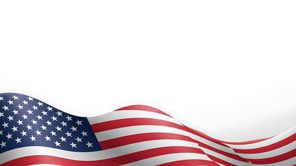 Obraz premium american flag waving in the wind on white background