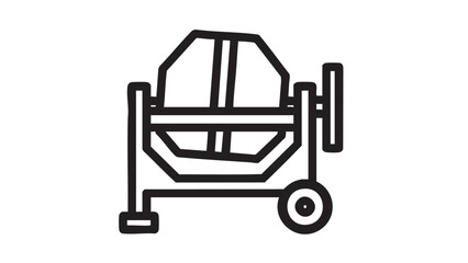 Obraz premium Industrial cement mixer on wheels isolated on white background illustration