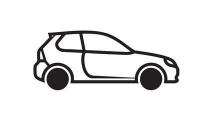 Fototapeta premium Simple illustration of a modern compact car viewed from the side on a white background