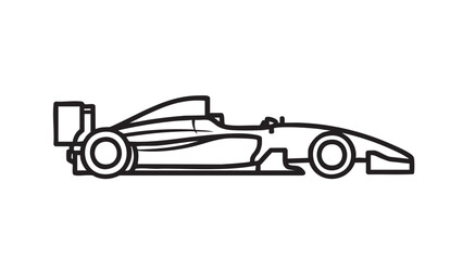 Obraz premium Racing car illustration viewed from the side on a white background