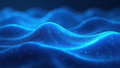 Fluid blue light waves, ethereal glowing pattern, flow, sparkle, beautiful
