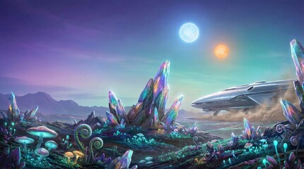 Alien World: Cosmic Future Planet Landscape