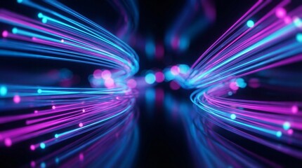 Fiber Optic Data Flow: Abstract Tech Trails