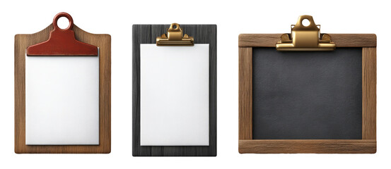 Collection of Clean Office Clipboard Boards for Information Sharing and Notes