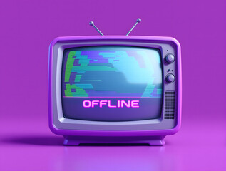 90s Retro TV Static "No Signal" 3D Badge