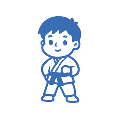 Smiling Little Boy in Karate Gi Ready for Martial Arts Training