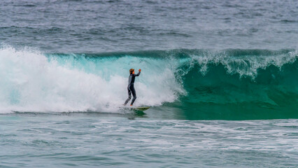 Twilight Surfing at the Seaside