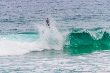 Twilight Surfing at the Seaside
