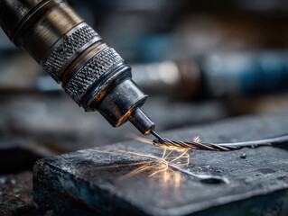 Precision Metalworking Process with Sparks from Equipment Tools