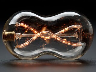 Vintage Light Bulb with Unique Shape and Warm Glow Inside