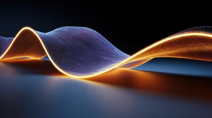 Abstract Wave Form Light Pattern on Dark Background