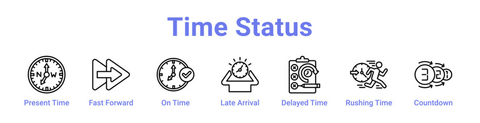 Time Status Icon Banner and Collection