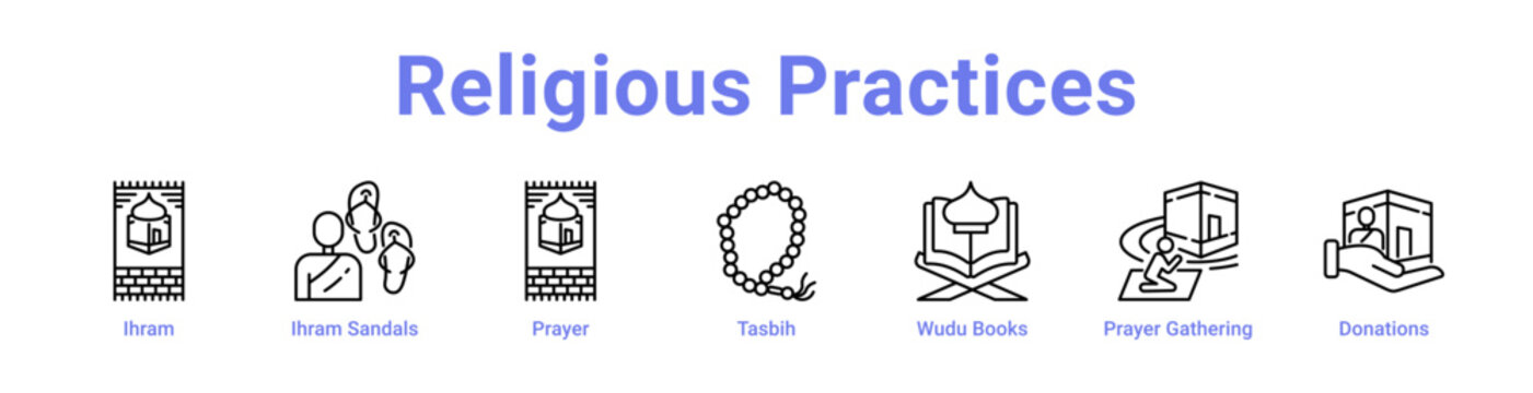 Religious Practices Icon Banner and Collection