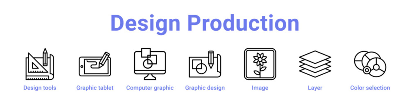 -Design Production Icon Banner and Collection