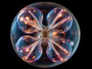 Intricate Plasma Globe with Colorful Light Patterns and Reflections