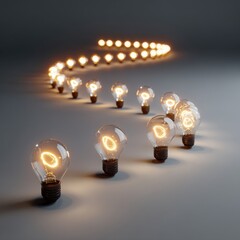 Light Bulbs in Spiral Arrangement with Soft Glowing Effect