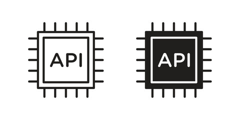 API icons for graphic design, logo, Web site, social media, UI, mobile app, vector illustration © kia