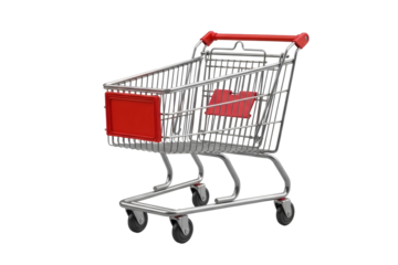 Modern shopping cart perfect for e-commerce sites, promotional materials, and retail design projects showcasing consumerism trends