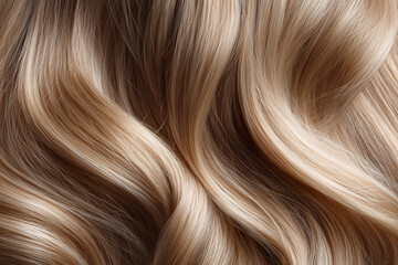 Fototapeta premium Luxury hair with waves displayed in a beauty salon setting with bright lighting and focused detail