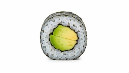 Close-up of a fresh avocado sushi roll