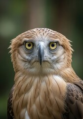 Fototapeta premium Close-up of a majestic eagle with piercing yellow eyes in natural habitat