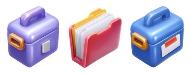 Colorful Office Management Items for Practical Use and Clean Workspace