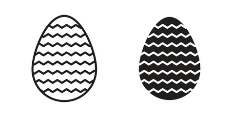 Easter egg icons for graphic design, logo, Web site, social media, UI, mobile app, vector illustration