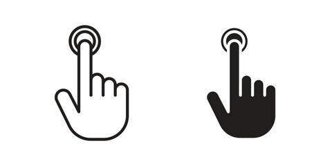 Obraz premium finger tap icons for graphic design, logo, Web site, social media, UI, mobile app, vector illustration