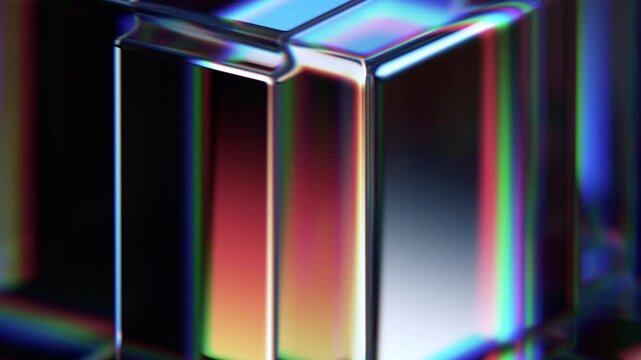 Abstract animation, glass geometric background, 4k seamless looped video, 3d render