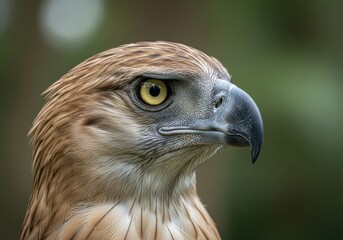 Fototapeta premium Close-up of a majestic eagle's head with sharp gaze and vibrant feathers