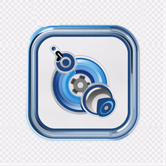 metallic glossy icon on white background