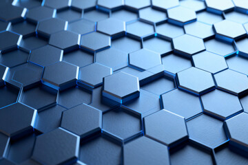 3D Hexagonal Blue Pattern Background