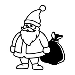 Cute Santa Claus Vector Illustration | Christmas Cartoon Santa