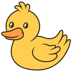 Yellow Rubber Duck Cartoon Illustration